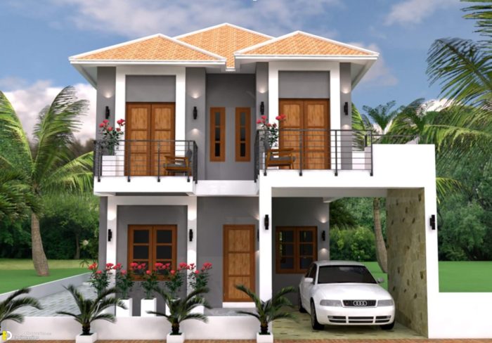 Contoh desain rumah 8x14 4 kamar