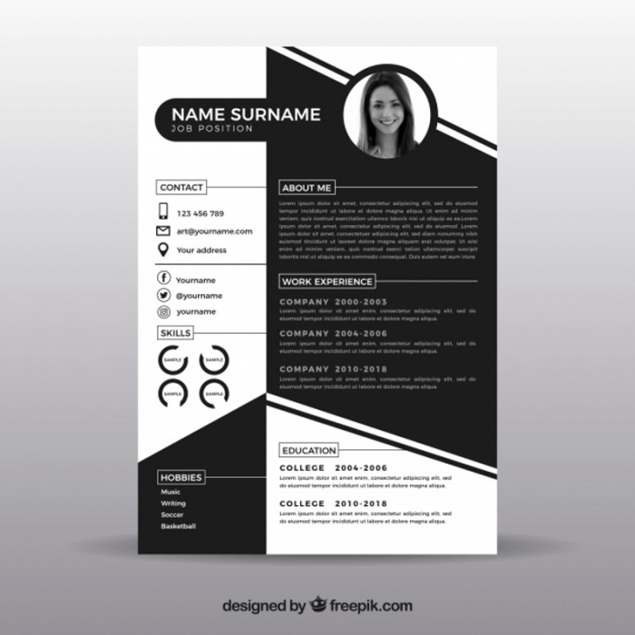 Contoh desain curriculum vitae yang menarik